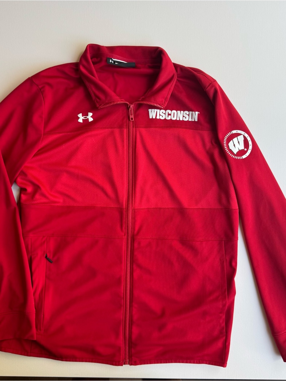 Under Armour Red Wisconsin Lightweight Full-Zip Jacket
